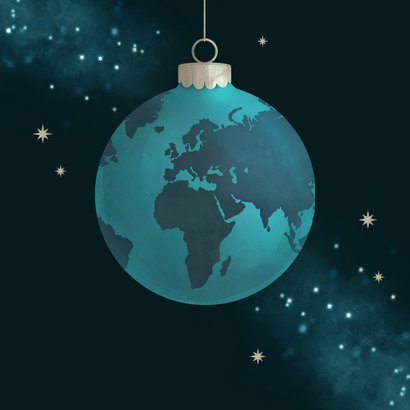 Zakelijke kerstkaart kerstbal wereld 2026 best wishes 2