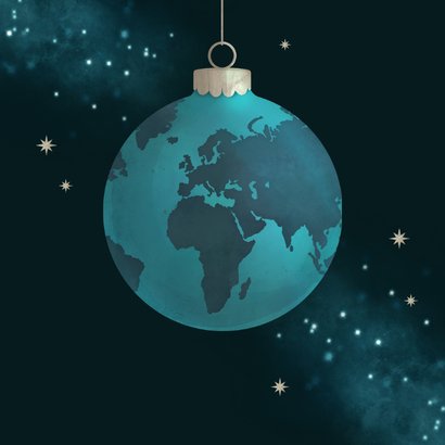 Zakelijke kerstkaart kerstbal wereld 2027 best wishes 2