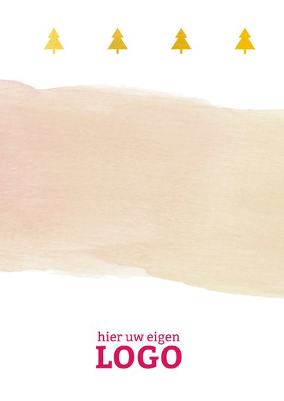 Zakelijke kerstkaart kerstbomen goud 2