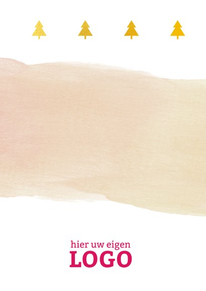 Zakelijke kerstkaart kerstbomen goud 2