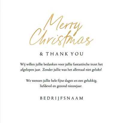 Zakelijke kerstkaart kerstbomen strikjes thank you 3