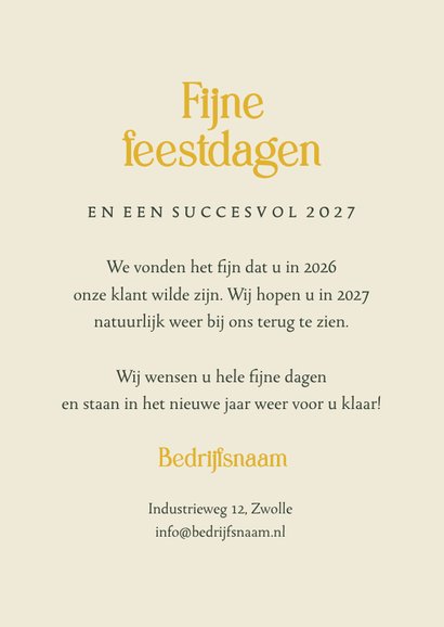 Zakelijke kerstkaart kerstboom goud trend decoratie 3