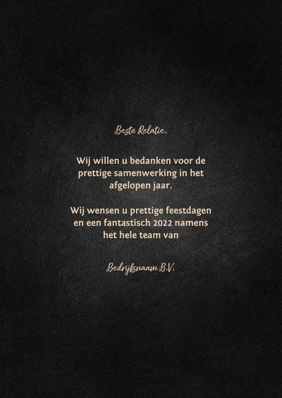 Zakelijke kerstkaart kerstboom houtlook krijtbord 3