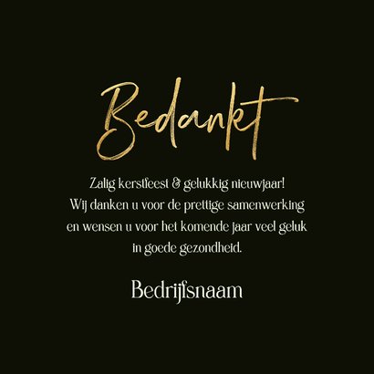 Zakelijke kerstkaart kerstboom lampjes goud sterren 3