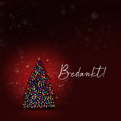 Zakelijke kerstkaart kerstboom lichtjes rood 2