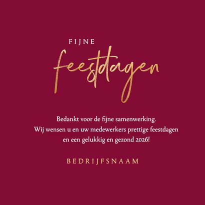 Zakelijke kerstkaart kerstboom lichtjes sterren roze bedankt 3