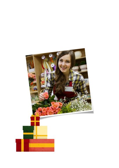 Zakelijke kerstkaart kerstboom van cadeaus 2