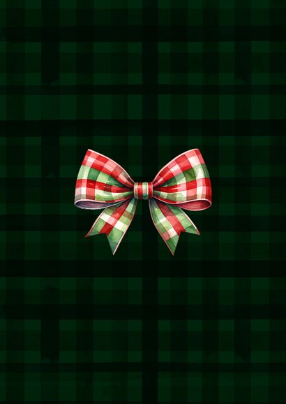 Zakelijke kerstkaart kerstkrans kerstballen en logo Achterkant