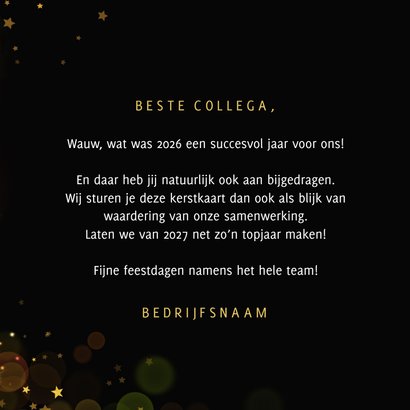 Zakelijke kerstkaart kerstster goud sparkling donker 3