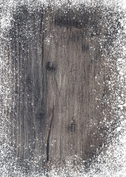 Zakelijke kerstkaart kerstster op hout met sneeuw 2021 Achterkant
