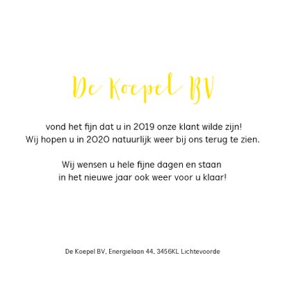 Zakelijke kerstkaart lichtpeertjes 2020 3