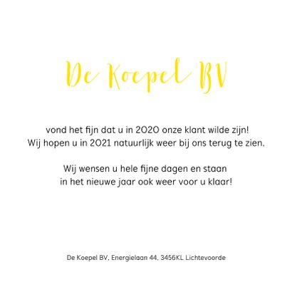 Zakelijke kerstkaart lichtpeertjes 2021 3