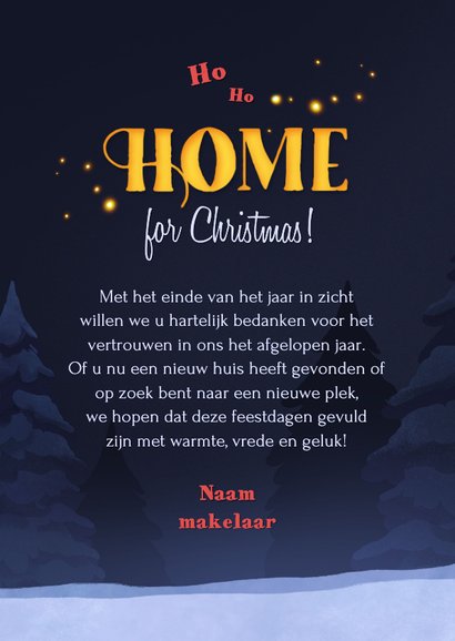 Zakelijke kerstkaart makelaar huis kerst illustratie 3