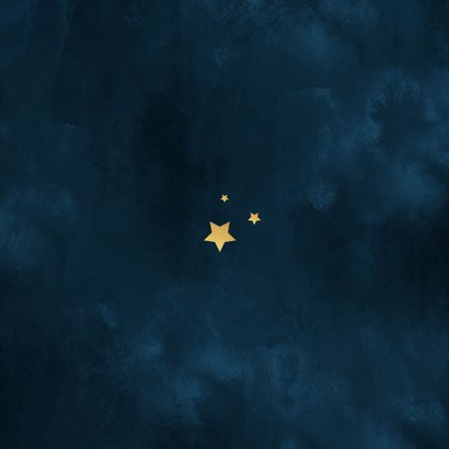 Zakelijke kerstkaart medewerkers bedankt sterren goud blauw Achterkant