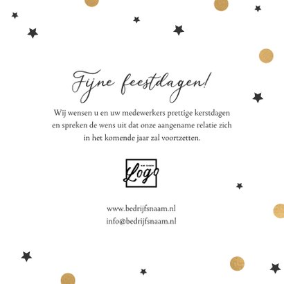 Zakelijke kerstkaart merry christmas goud confetti sterren 3