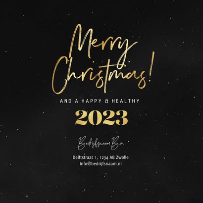 Zakelijke kerstkaart merry christmas goud ster 2023 3