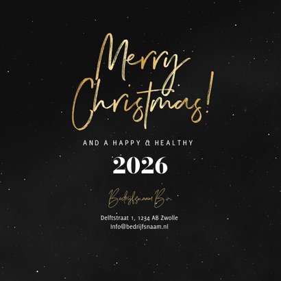 Zakelijke kerstkaart merry christmas goud ster 2027 3