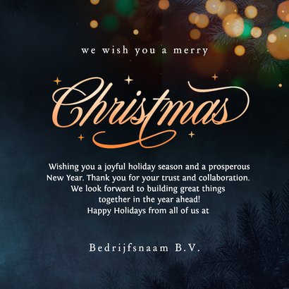 Zakelijke kerstkaart Merry Christmas met sterren 3