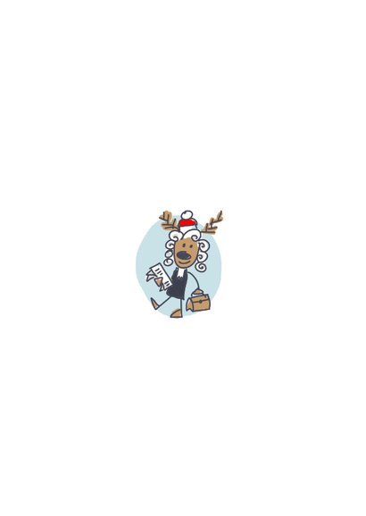 Zakelijke kerstkaart met 9 rendieren in de advocatuur Achterkant