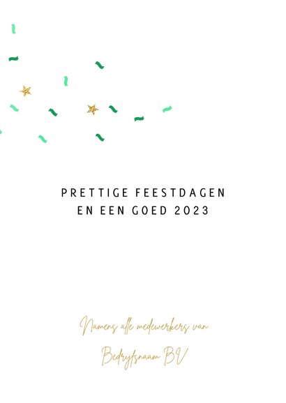 Zakelijke kerstkaart met feestelijke confetti 3