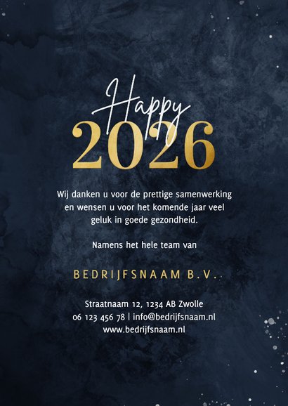 Zakelijke kerstkaart met foto, logo en waterverf wereldbol 3