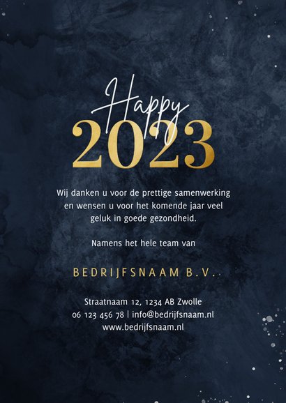 Zakelijke kerstkaart met foto, logo en waterverf wereldbol 3