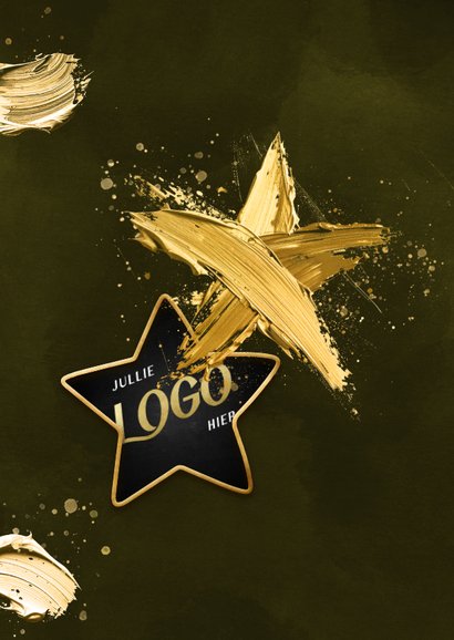 Zakelijke kerstkaart met geschilderde ster en logo 2
