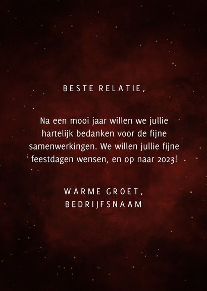 Zakelijke kerstkaart met gouden '2023' 3