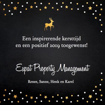 Zakelijke kerstkaart met gouden confetti 3