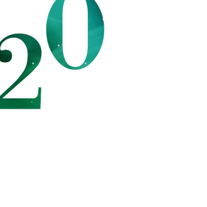 Zakelijke kerstkaart met groot getal 2021 goud groen 2