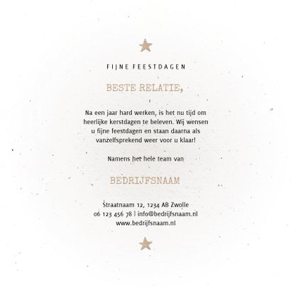 Zakelijke kerstkaart met houten kerstboom en sterren 3