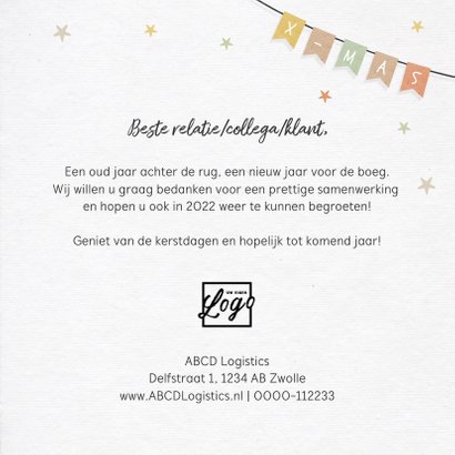 Zakelijke kerstkaart met industriële houten kerstboom 3