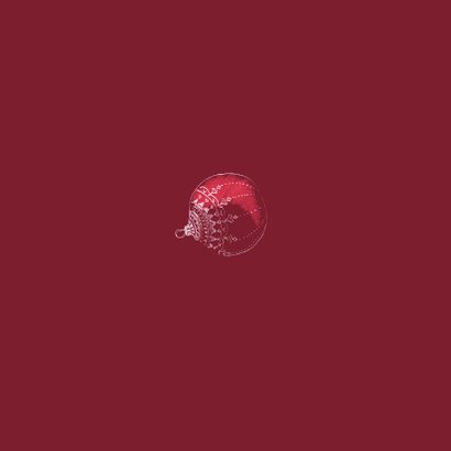 Zakelijke kerstkaart met kerstballen Achterkant