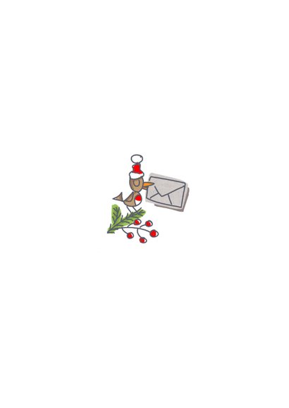 Zakelijke kerstkaart met kerstman en rendier op wereldbol Achterkant