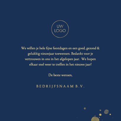 Zakelijke kerstkaart met klassieke goudlook typografie 3