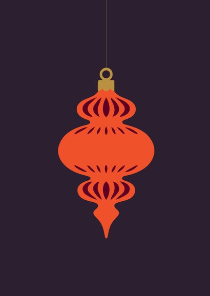 Zakelijke kerstkaart met  kleurrijke kerstornamenten Achterkant