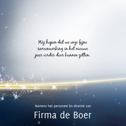 Zakelijke kerstkaart met lichtjes en sterren 3