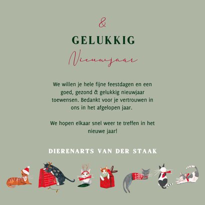 Zakelijke kerstkaart met poezen en kerst decoratie 3