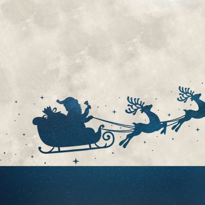 Zakelijke kerstkaart met silhouet van kerstman in arrenslee 2