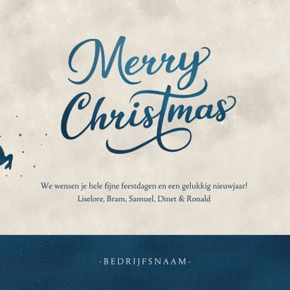 Zakelijke kerstkaart met silhouet van kerstman in arrenslee 3