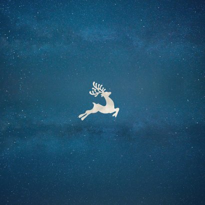 Zakelijke kerstkaart met silhouet van kerstman in arrenslee Achterkant