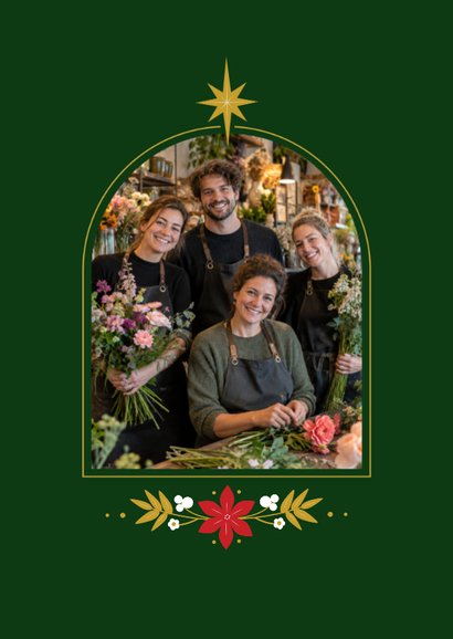 Zakelijke kerstkaart met stijlvol kader takjes 2