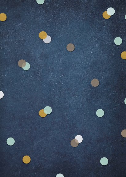 Zakelijke kerstkaart met tekst 2021 en vrolijke confetti Achterkant