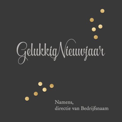 Zakelijke kerstkaart met wit kader en confetti 3