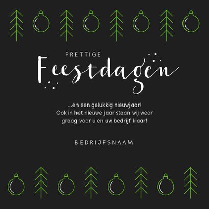Zakelijke kerstkaart modern grafisch kerstballen foto logo 3
