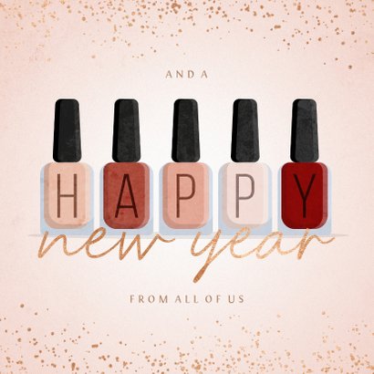 Zakelijke kerstkaart nagellak manicure pedicure met glitters 2