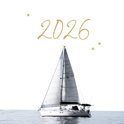 Zakelijke kerstkaart nautisch behouden vaart 2027 goud 2