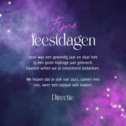 Zakelijke kerstkaart neon hart bedankt medewerkers sterretje 3