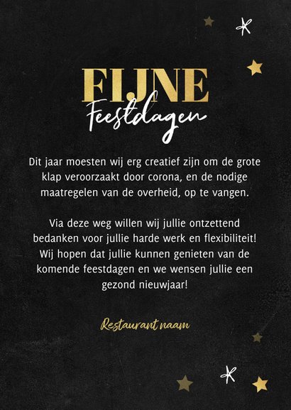 Zakelijke kerstkaart nieuw jaar nieuwe kansen goud sterren 3