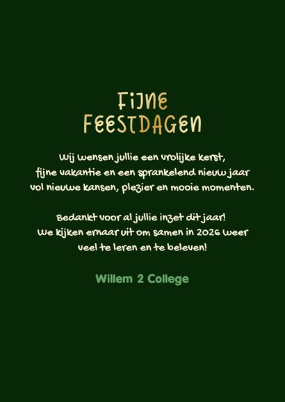 Zakelijke kerstkaart onderwijs rugzak fotocollage sterren 3